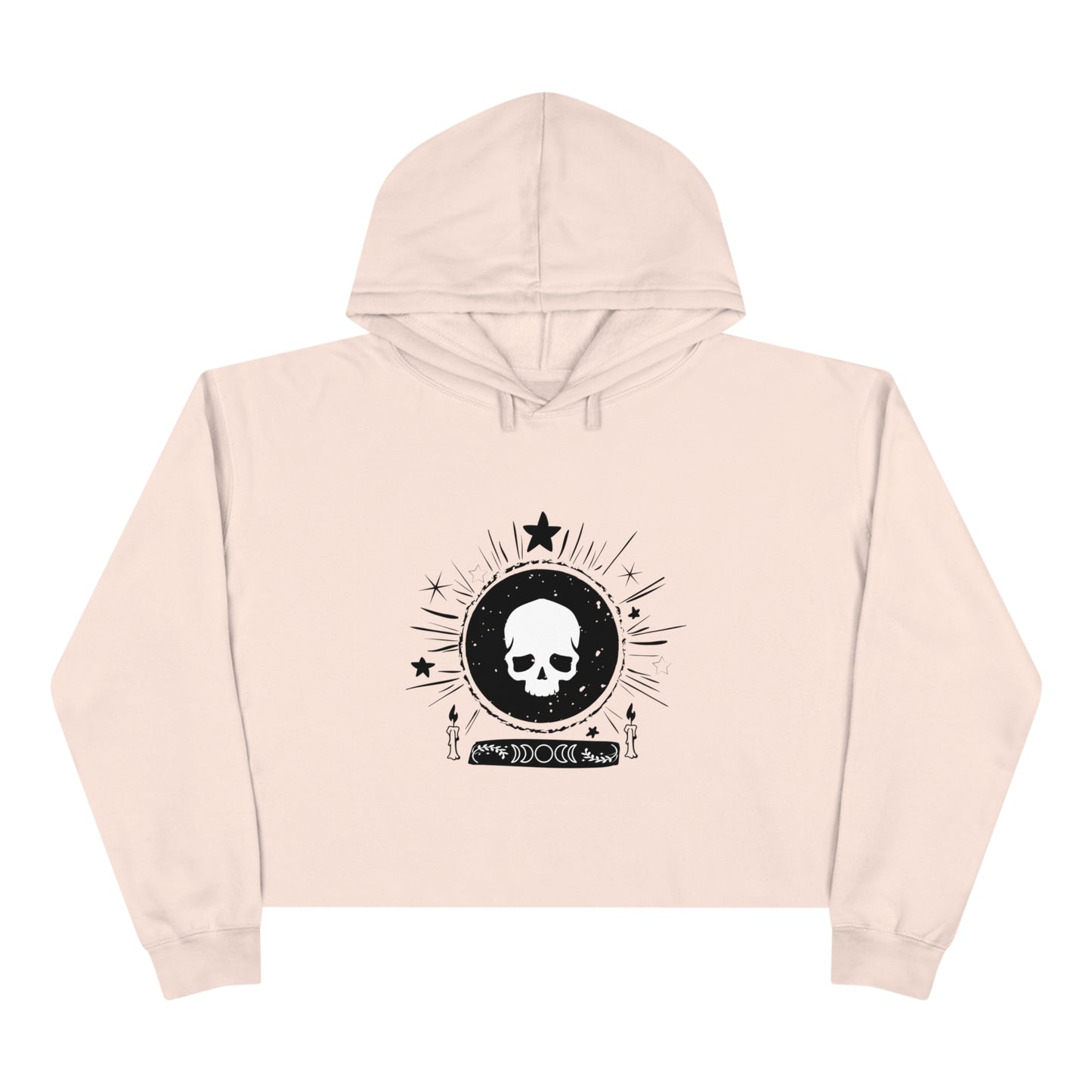 Skull Design Crop Hoodie