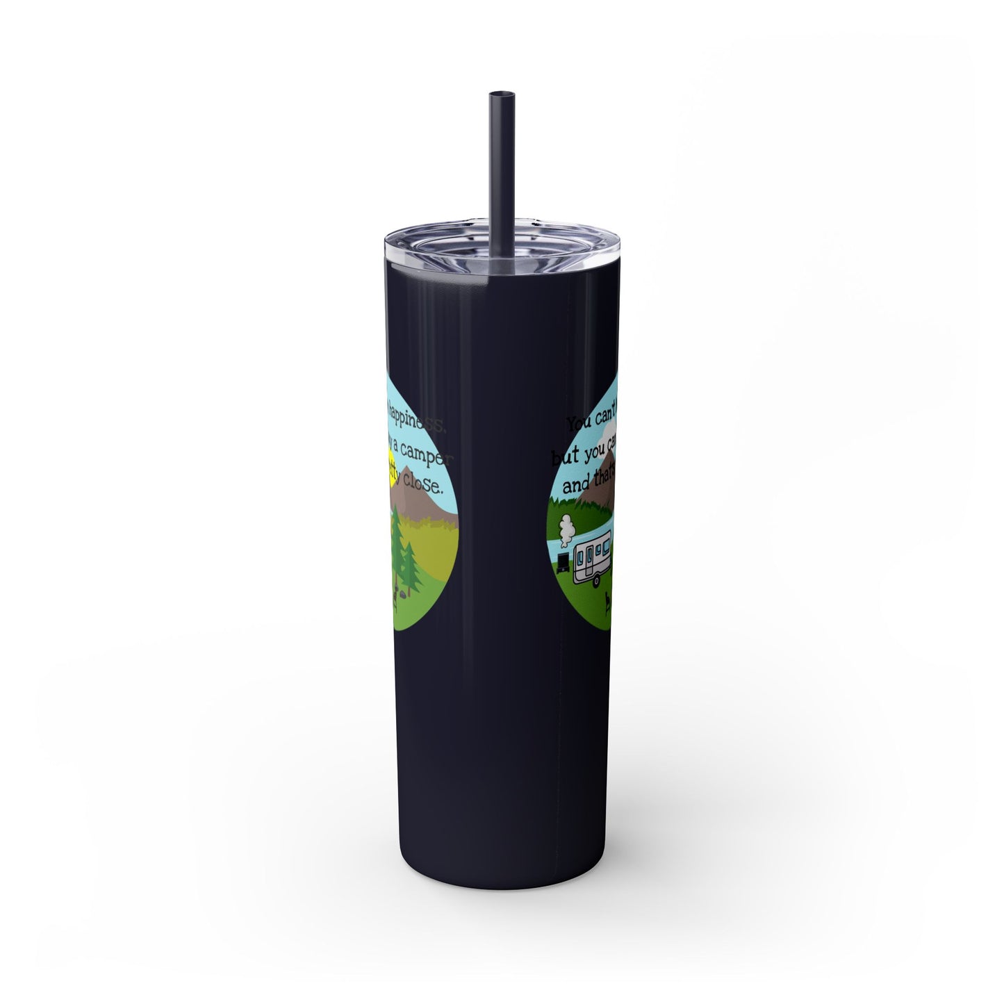 Camper Happiness Skinny Tumbler with Straw, 20oz