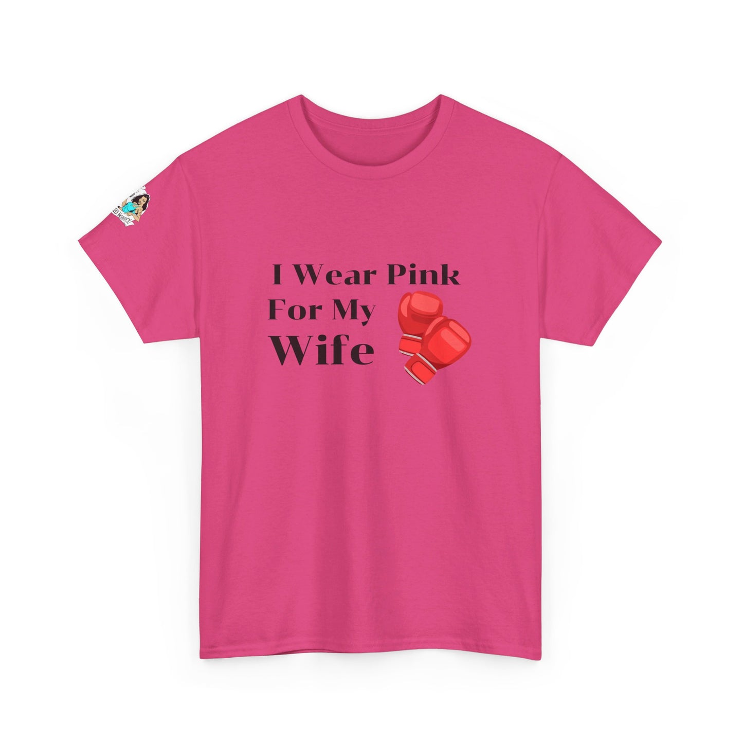 FRONT Breast Cancer Fight for Wife Unisex Heavy Cotton Tee