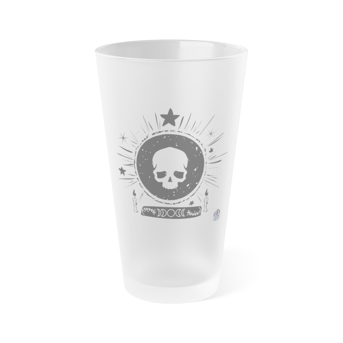 Skull design Frosted Pint Glass, 16oz