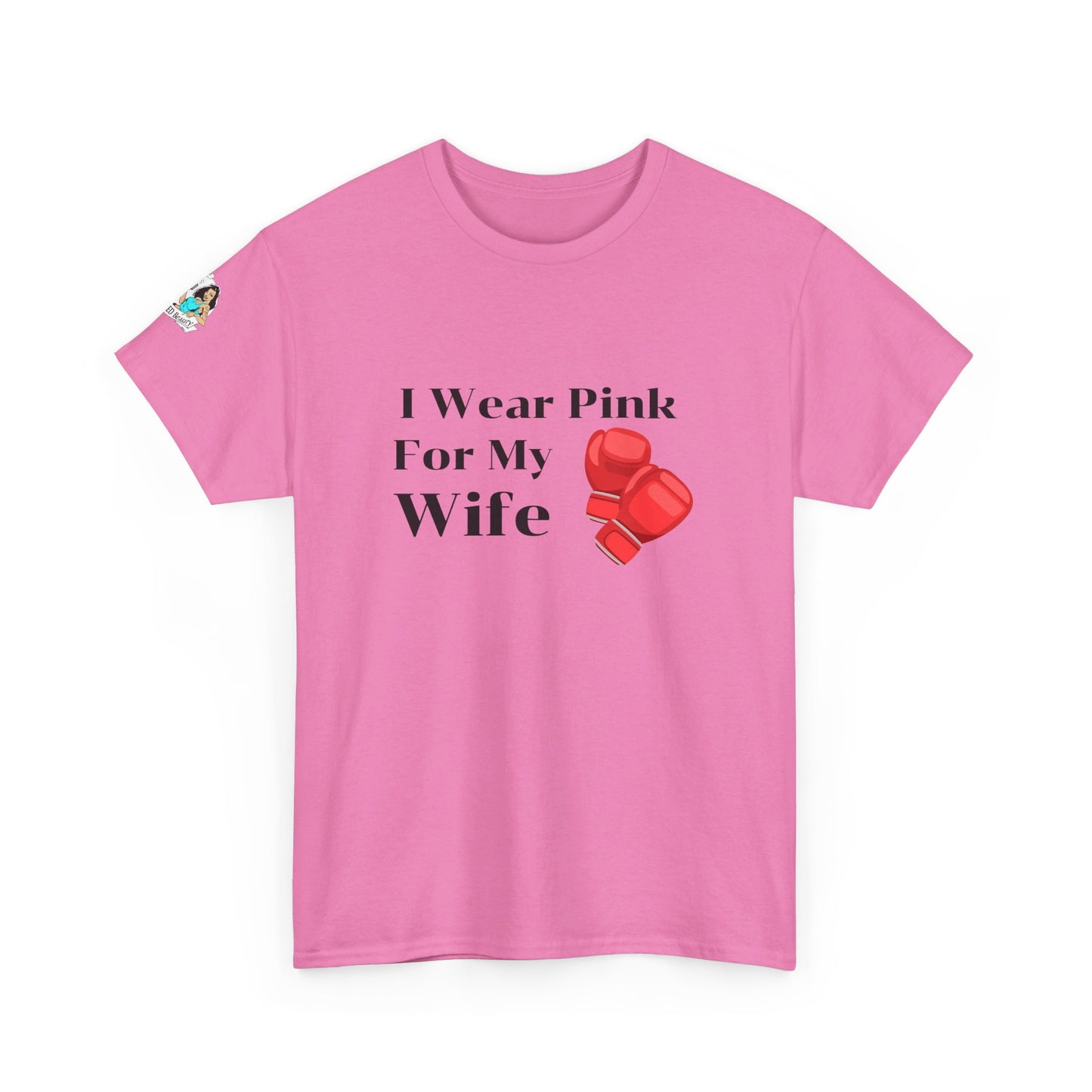 FRONT Breast Cancer Fight for Wife Unisex Heavy Cotton Tee