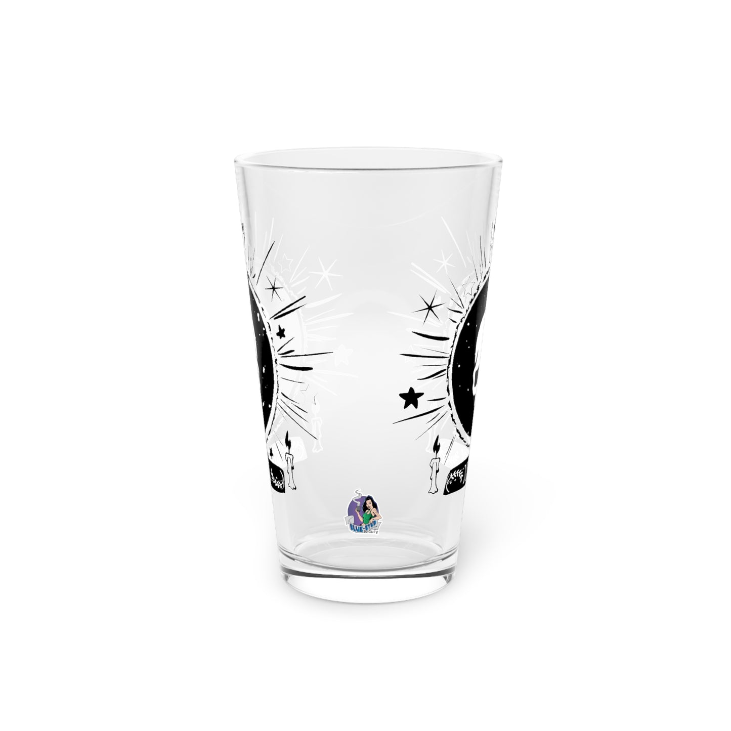 Skull Design Pint Glass, 16oz