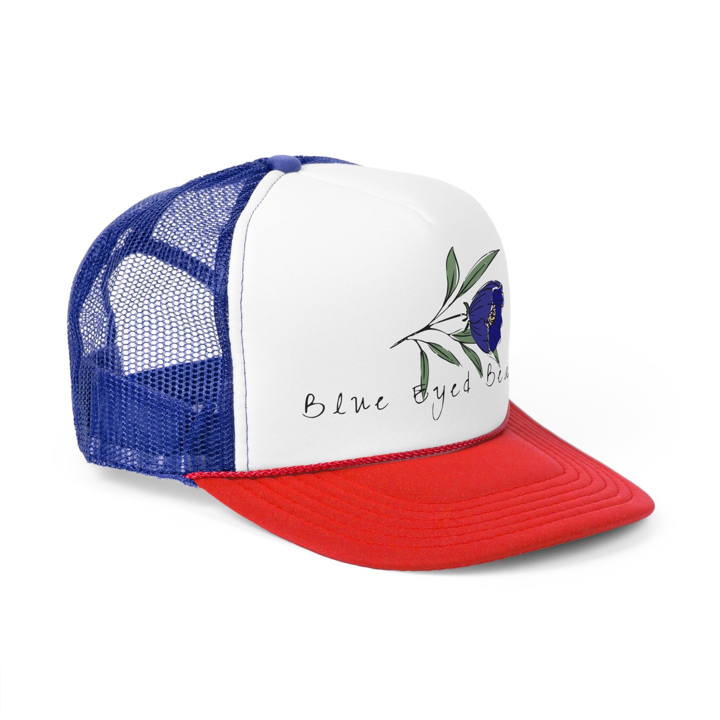 Blue Eyed Beauty Flower Trucker Caps