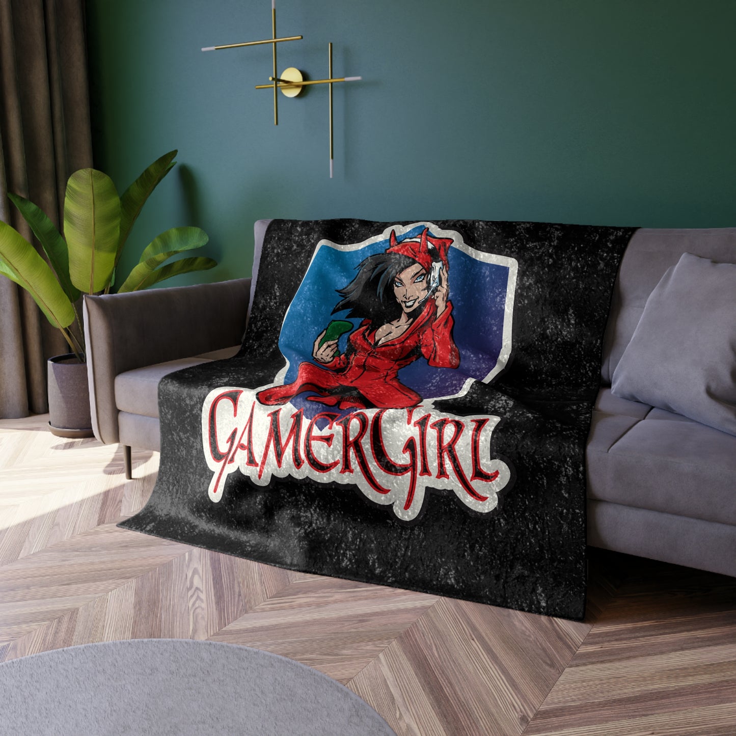 Gamer Girl Crushed Velvet Blanket