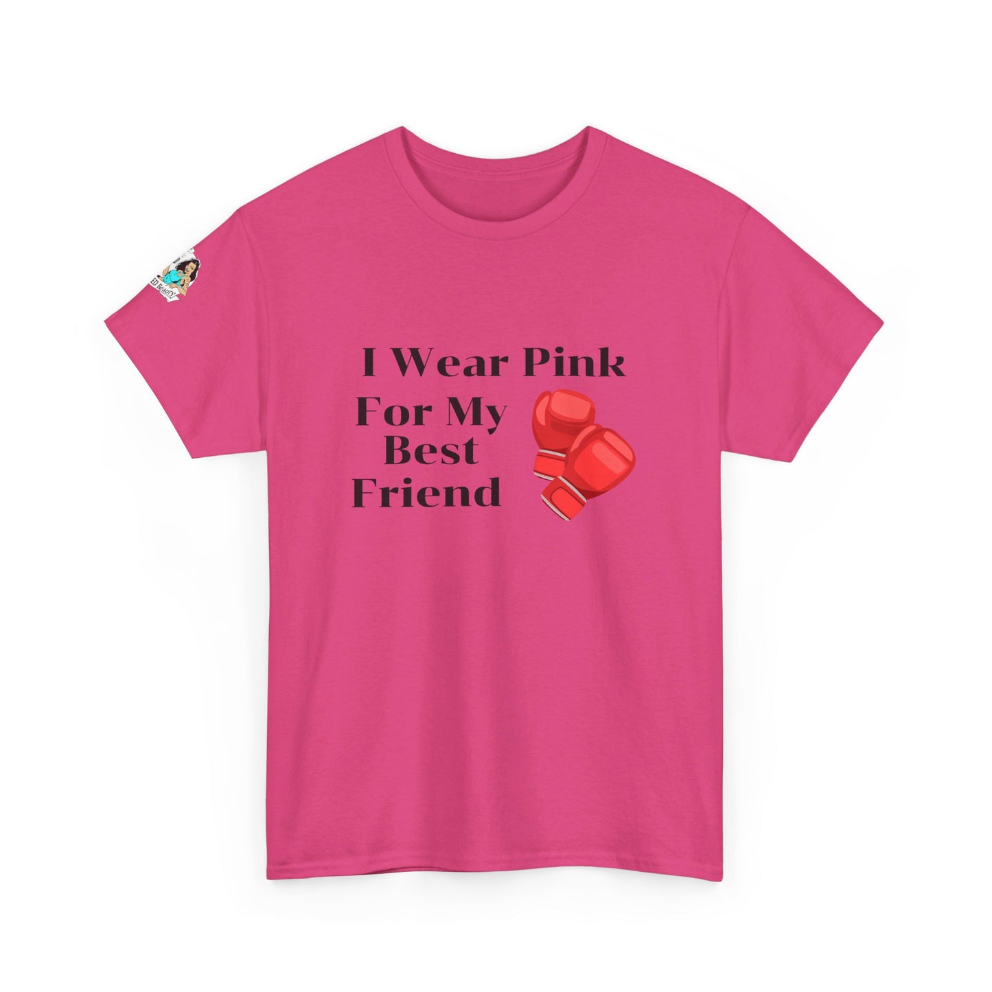 FRONT Breast Cancer Fight for Best Friend Unisex Heavy Cotton Tee