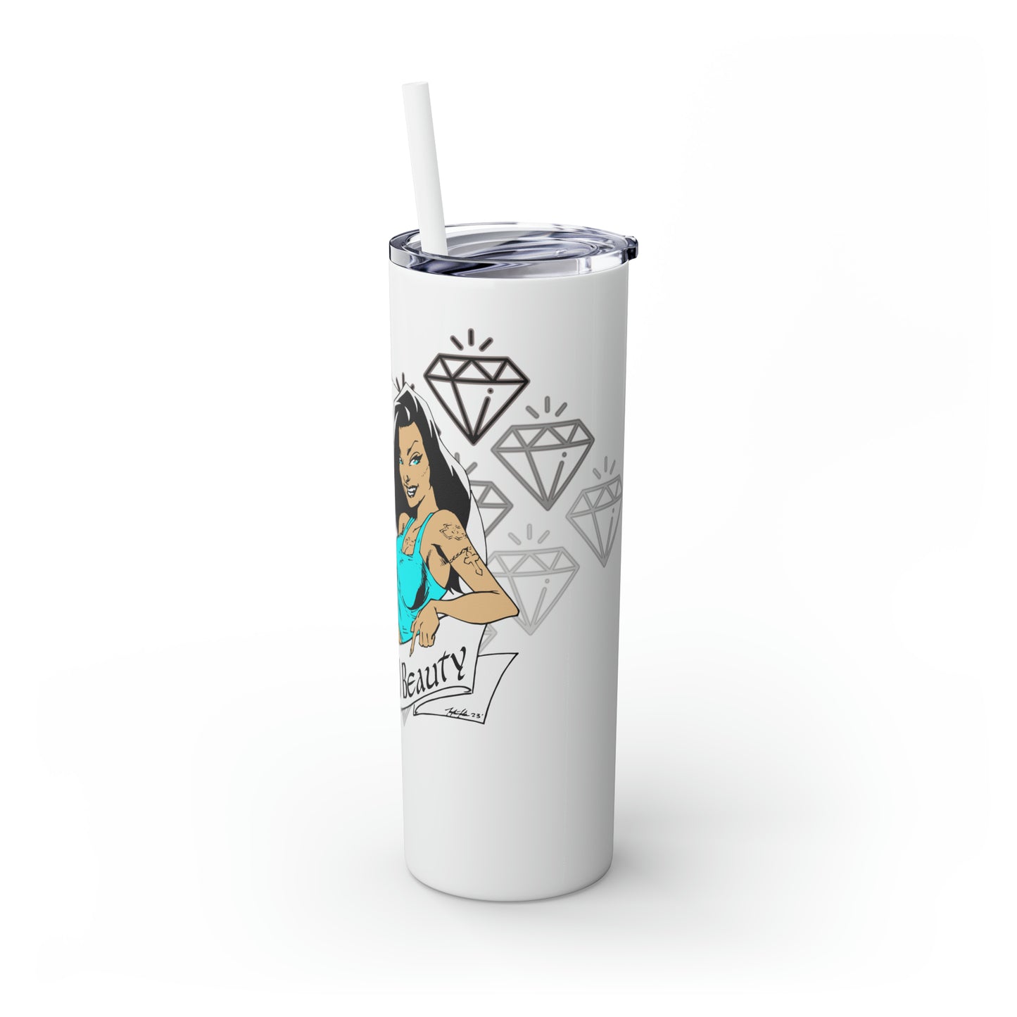 Skinny Tumbler with Straw, 20oz