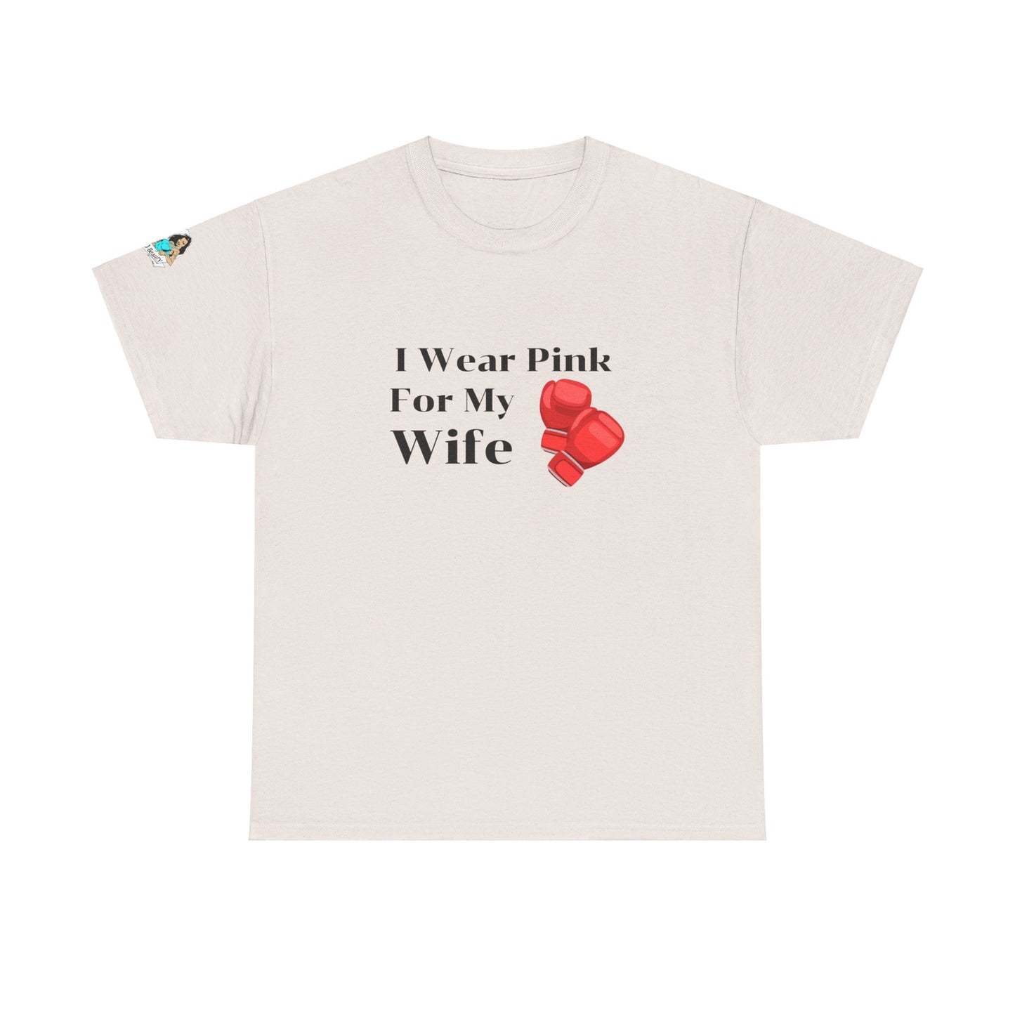 FRONT Breast Cancer Fight for Wife Unisex Heavy Cotton Tee