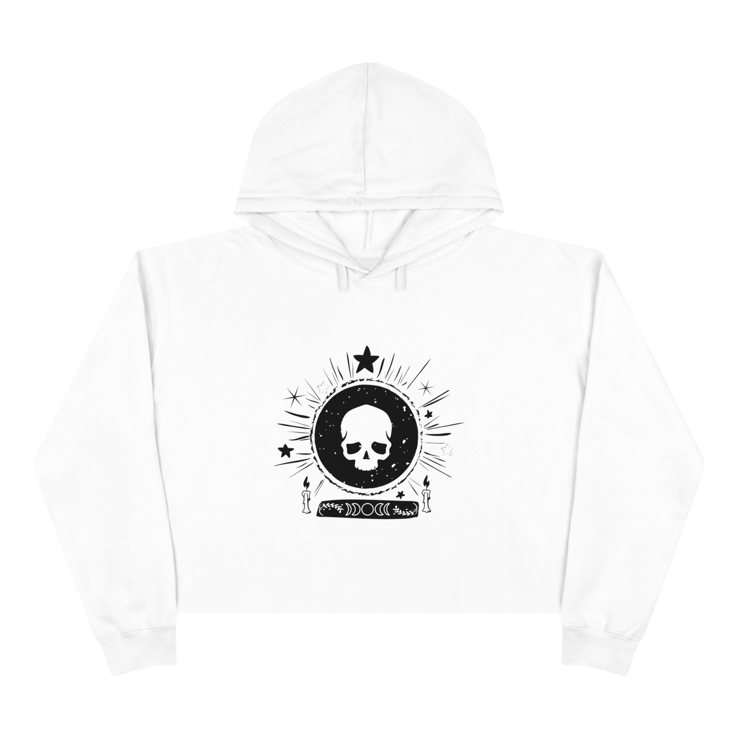 Skull Design Crop Hoodie