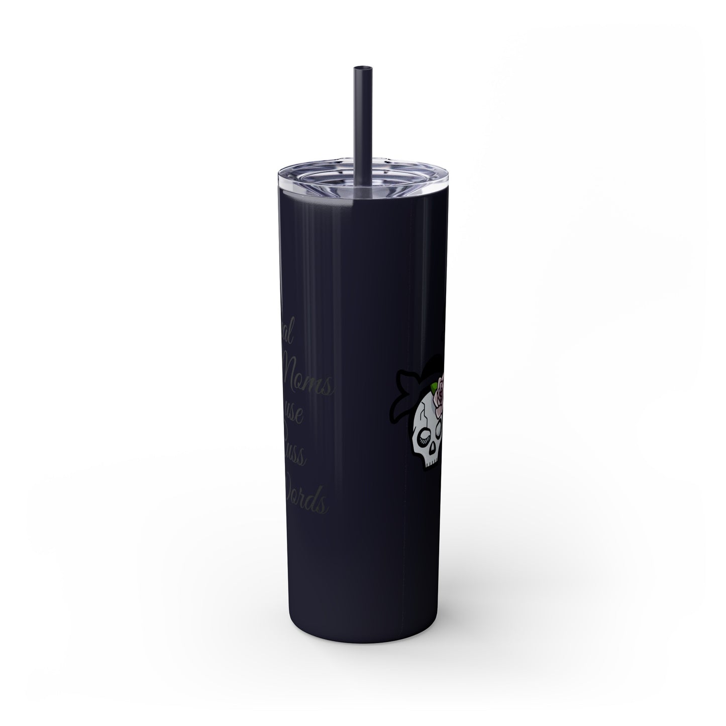 Cussing Moms Skinny Tumbler with Straw, 20oz