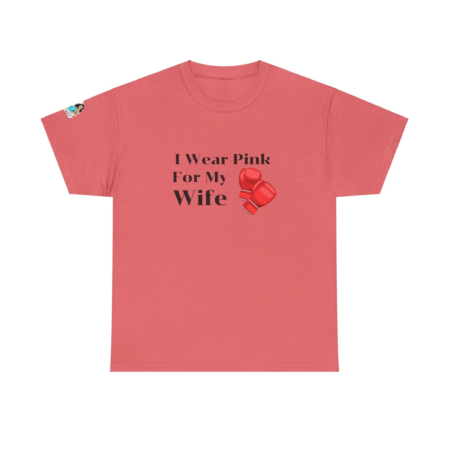 FRONT Breast Cancer Fight for Wife Unisex Heavy Cotton Tee