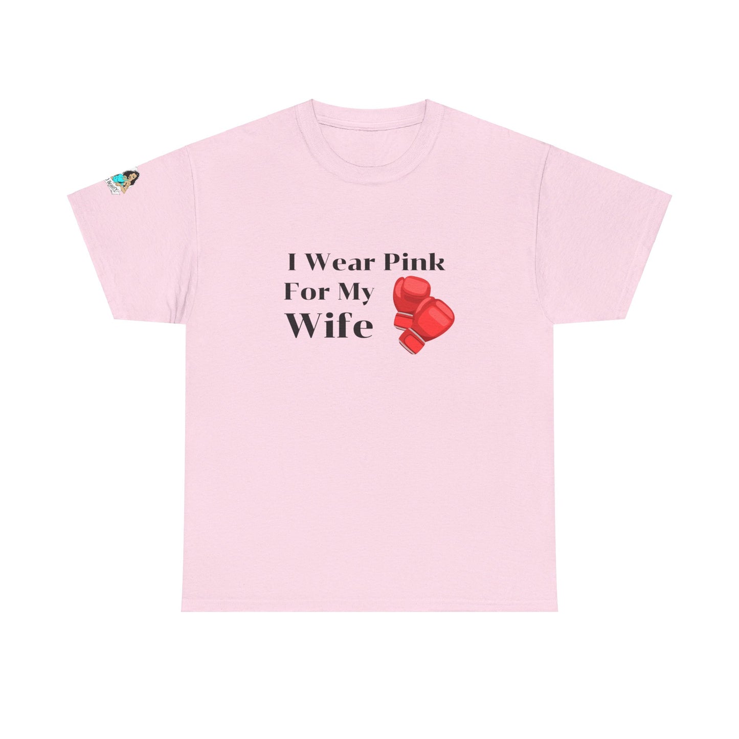 FRONT Breast Cancer Fight for Wife Unisex Heavy Cotton Tee