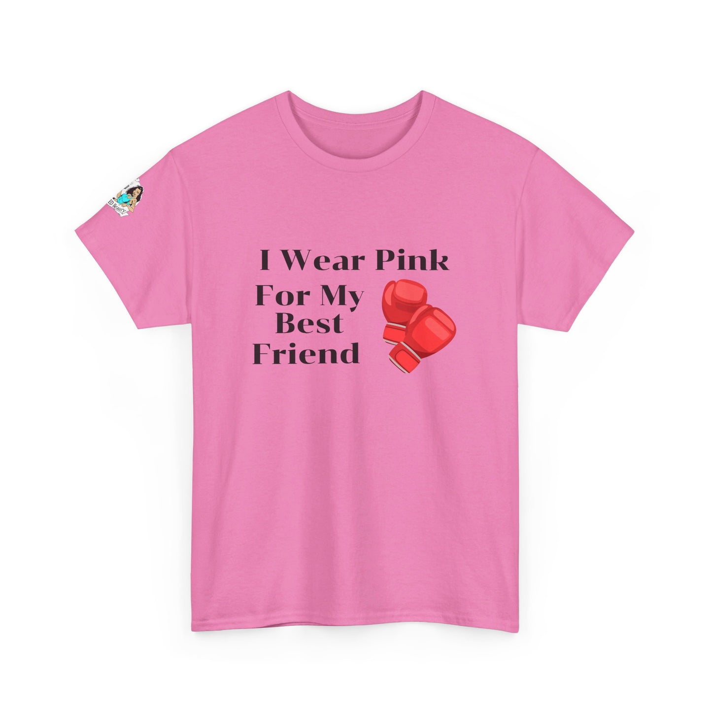 FRONT Breast Cancer Fight for Best Friend Unisex Heavy Cotton Tee