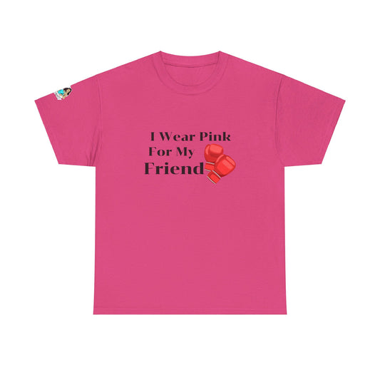 FRONT Breast Cancer Fight for Friend Unisex Heavy Cotton Tee