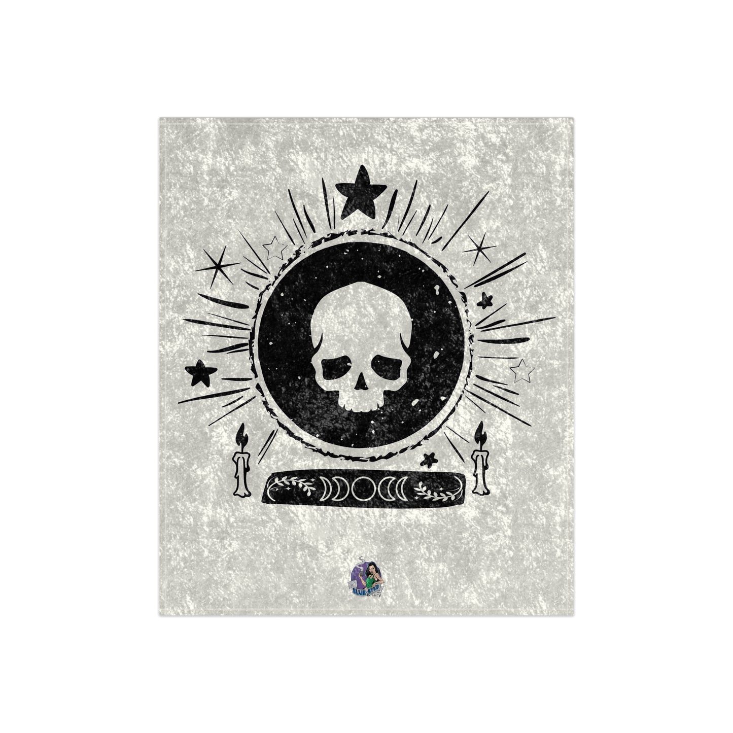 Skull Design Crushed Velvet Blanket