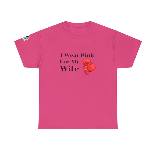 FRONT Breast Cancer Fight for Wife Unisex Heavy Cotton Tee