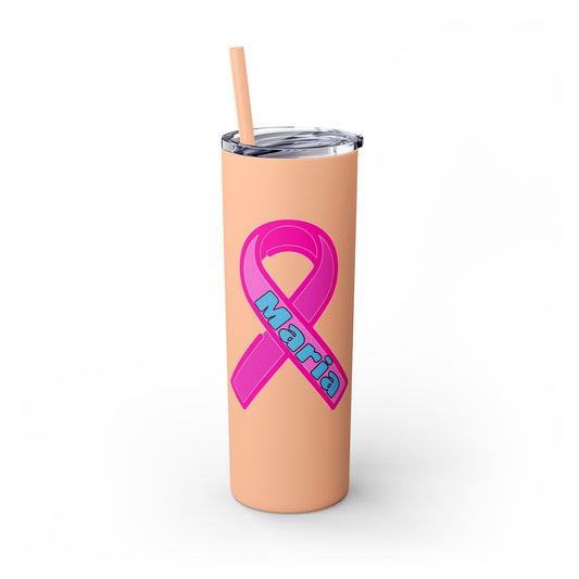 Maria Ribbon Skinny Tumbler with Straw, 20oz