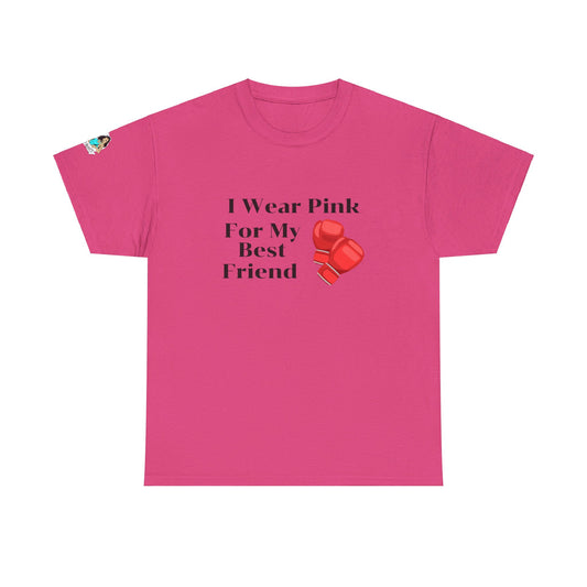 FRONT Breast Cancer Fight for Best Friend Unisex Heavy Cotton Tee