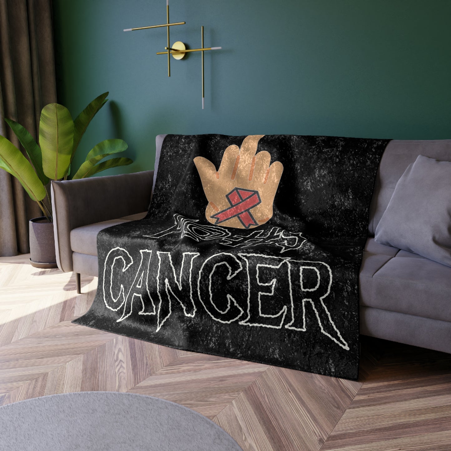 F CANCER Crushed Velvet Blanket