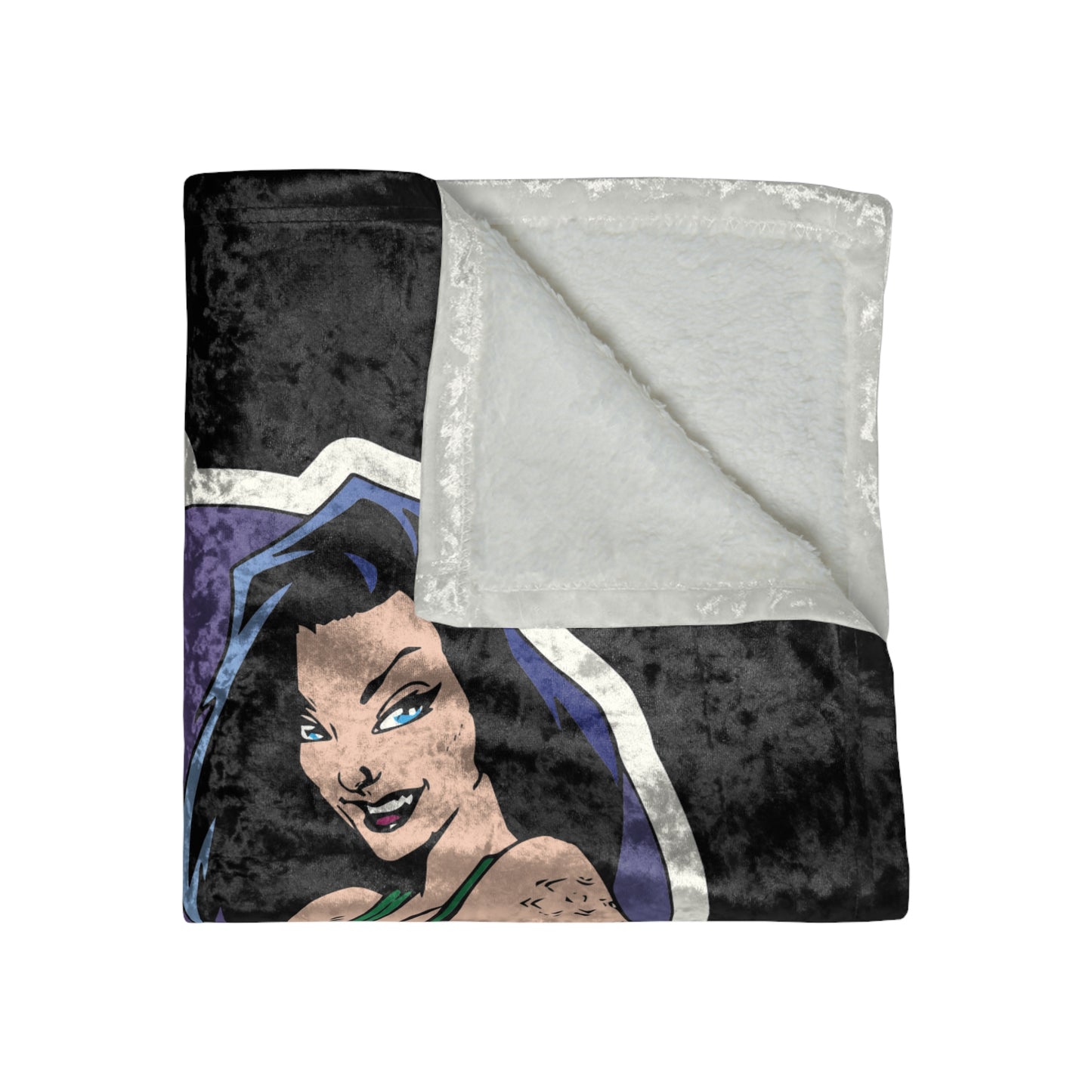 Blue Eyed Logo Crushed Velvet Blanket