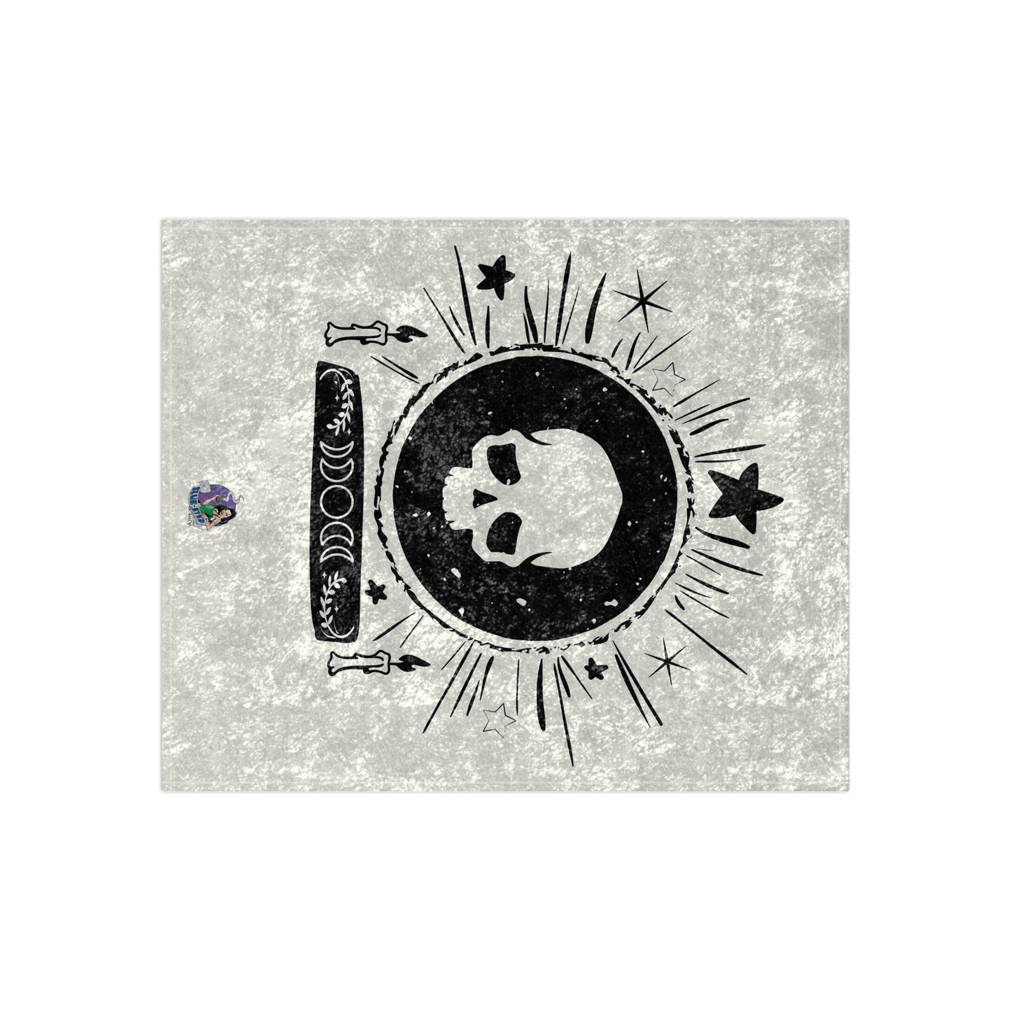 Skull Design Crushed Velvet Blanket