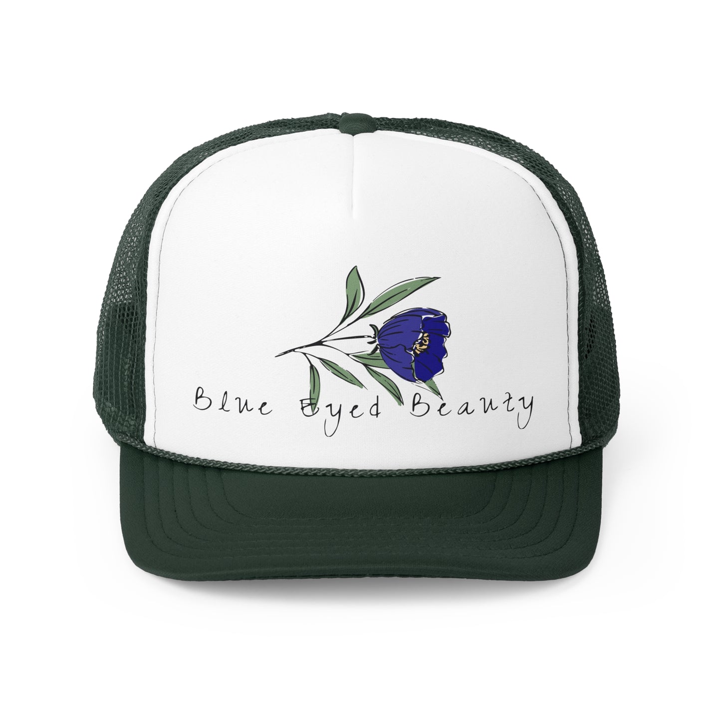 Blue Eyed Beauty Flower Trucker Caps