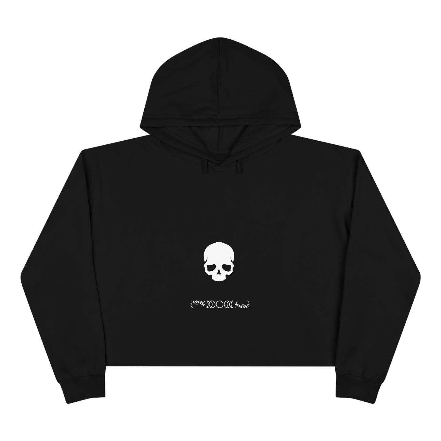 Skull Design Crop Hoodie