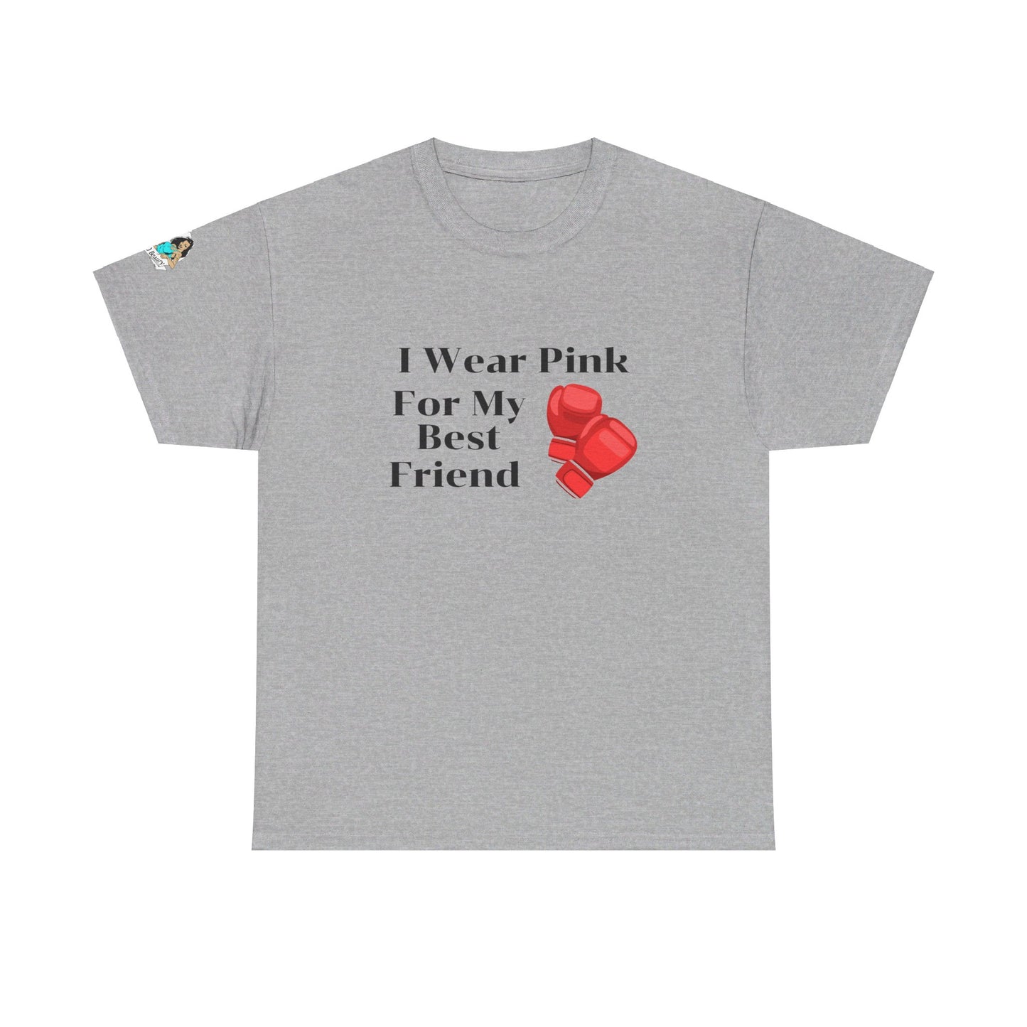 FRONT Breast Cancer Fight for Best Friend Unisex Heavy Cotton Tee