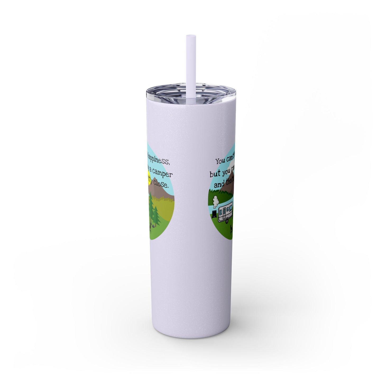 Camper Happiness Skinny Tumbler with Straw, 20oz