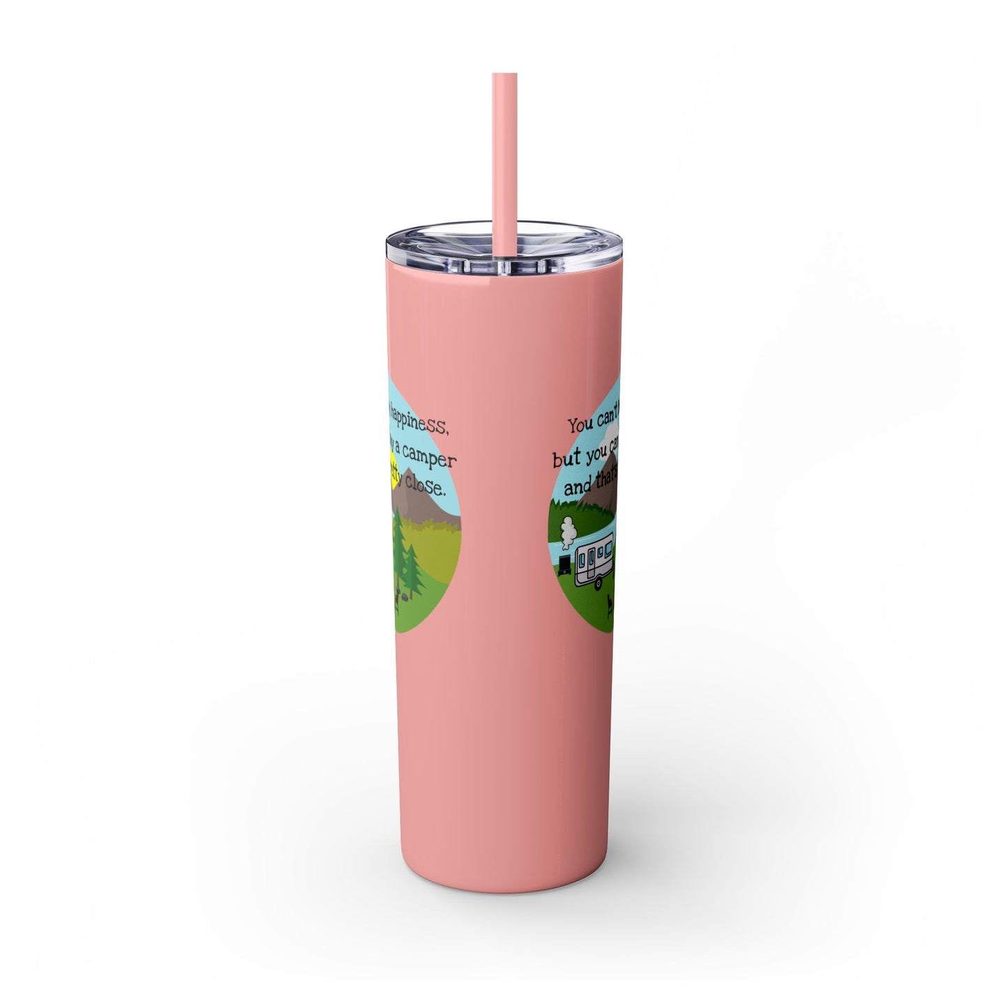 Camper Happiness Skinny Tumbler with Straw, 20oz