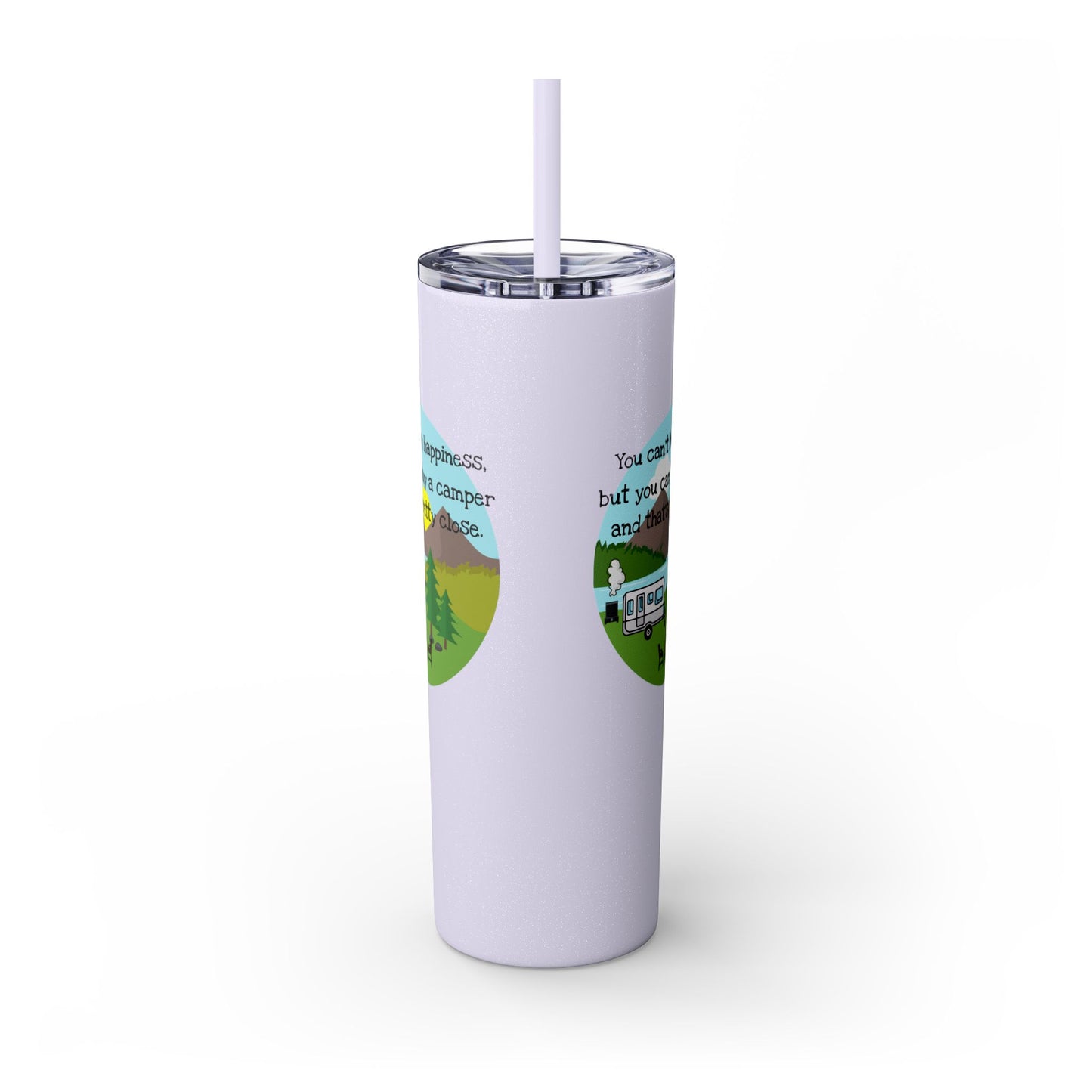 Camper Happiness Skinny Tumbler with Straw, 20oz